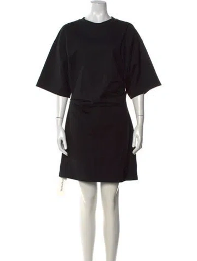Pre-owned Staud Crew Neck Mini Dress In Black
