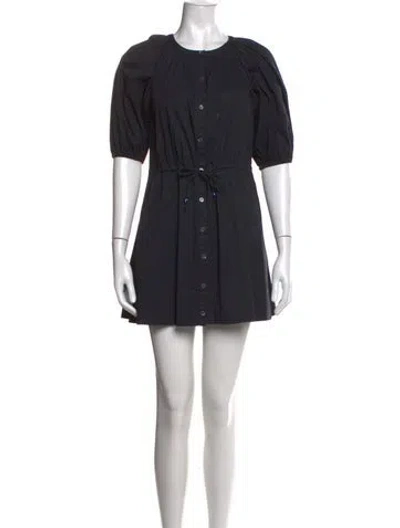 Pre-owned Staud Crew Neck Mini Dress In Black