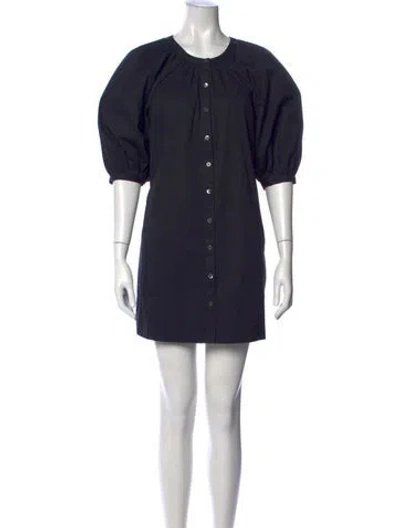 Pre-owned Staud Crew Neck Mini Dress In Black