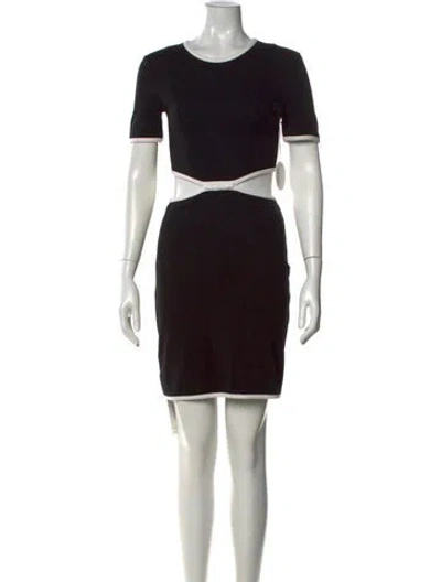 Pre-owned Staud Crew Neck Mini Dress In Black