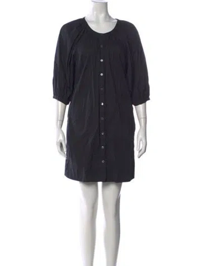 Pre-owned Staud Crew Neck Mini Dress In Black