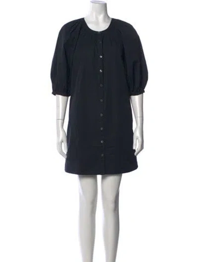 Pre-owned Staud Crew Neck Mini Dress In Black