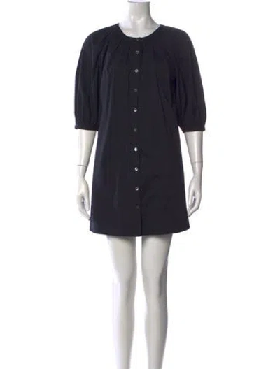 Pre-owned Staud Crew Neck Mini Dress In Black