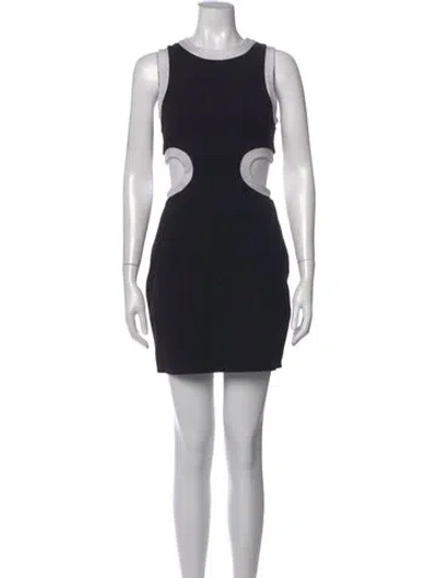 Pre-owned Staud Crew Neck Mini Dress In Black