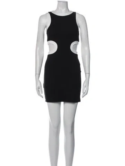 Pre-owned Staud Crew Neck Mini Dress In Black