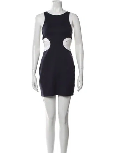 Pre-owned Staud Crew Neck Mini Dress In Black