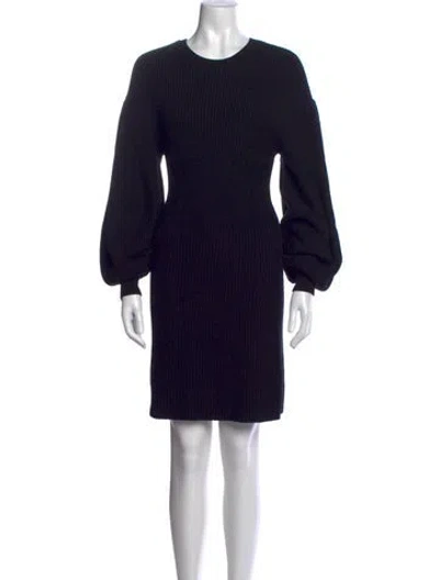 Pre-owned Staud Crew Neck Mini Dress In Black
