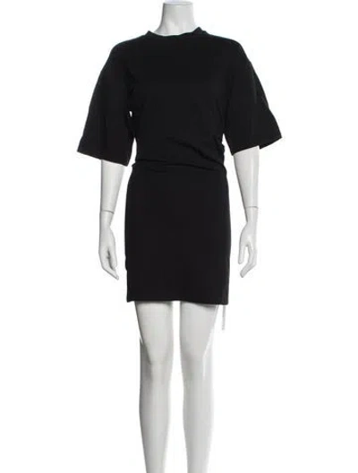 Pre-owned Staud Crew Neck Mini Dress In Black