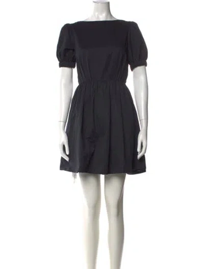 Pre-owned Staud Crew Neck Mini Dress In Black