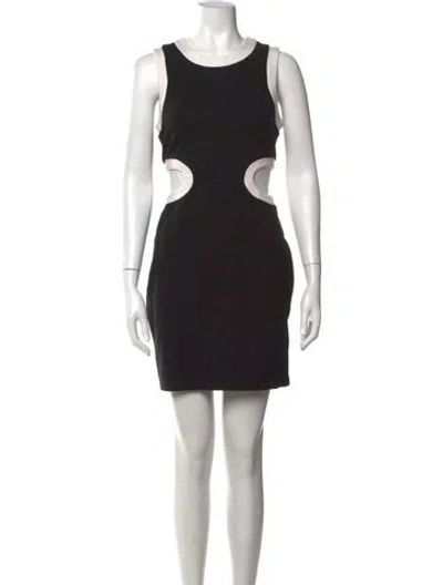 Pre-owned Staud Crew Neck Mini Dress In Black