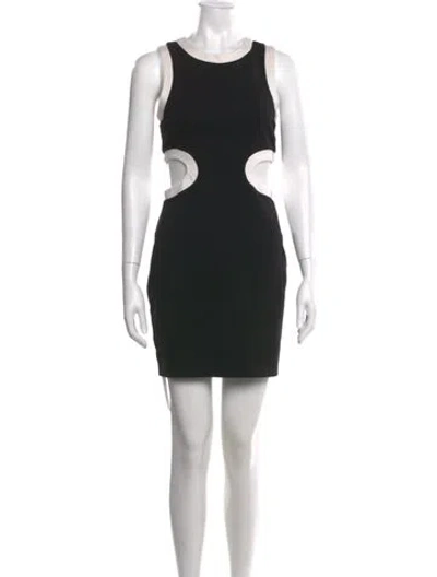 Pre-owned Staud Crew Neck Mini Dress In Black