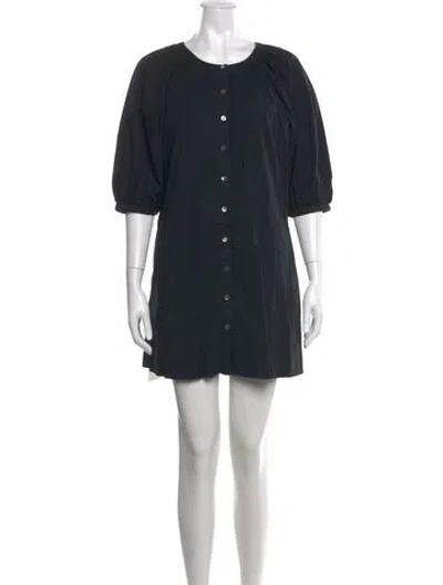 Pre-owned Staud Crew Neck Mini Dress In Black