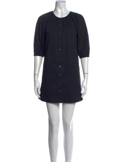 Pre-owned Staud Crew Neck Mini Dress In Black