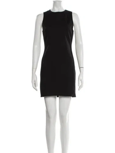 Pre-owned Staud Crew Neck Mini Dress In Black