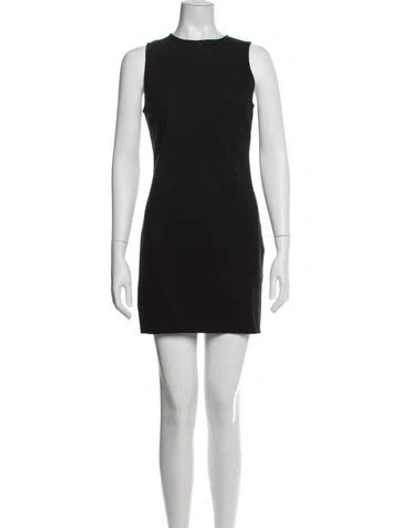 Pre-owned Staud Crew Neck Mini Dress In Black