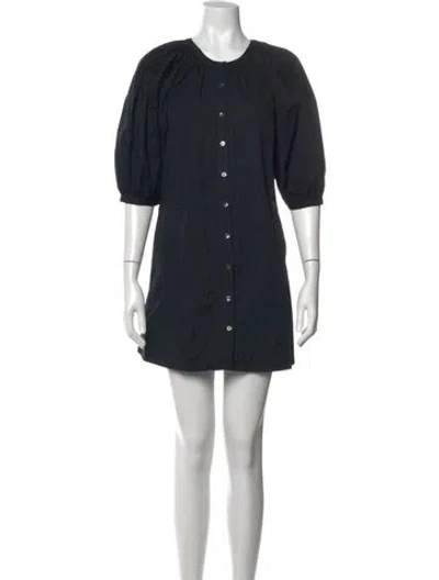 Pre-owned Staud Crew Neck Mini Dress In Black