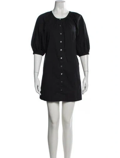 Pre-owned Staud Crew Neck Mini Dress In Black