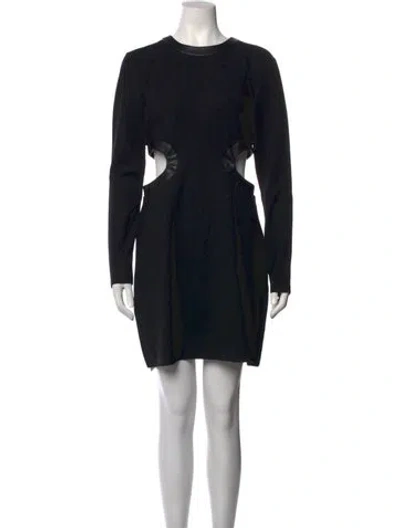 Pre-owned Staud Crew Neck Mini Dress In Black