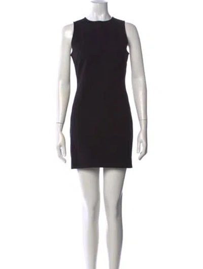 Pre-owned Staud Crew Neck Mini Dress In Black/white