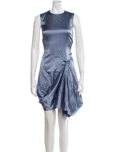 Pre-owned Staud Crew Neck Mini Dress In Blue