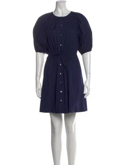 Pre-owned Staud Crew Neck Mini Dress In Blue
