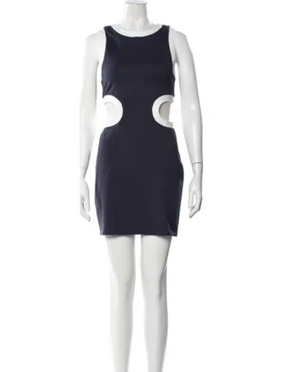 Pre-owned Staud Crew Neck Mini Dress In Blue