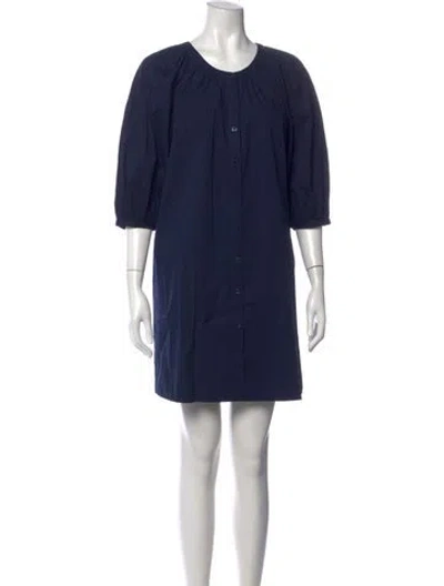 Pre-owned Staud Crew Neck Mini Dress In Blue