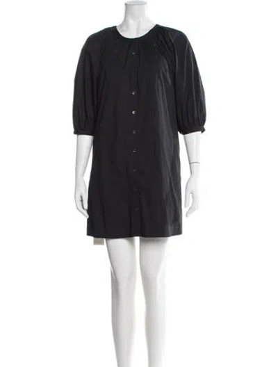 Pre-owned Staud Crew Neck Mini Dress In Blue