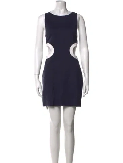 Pre-owned Staud Crew Neck Mini Dress In Blue
