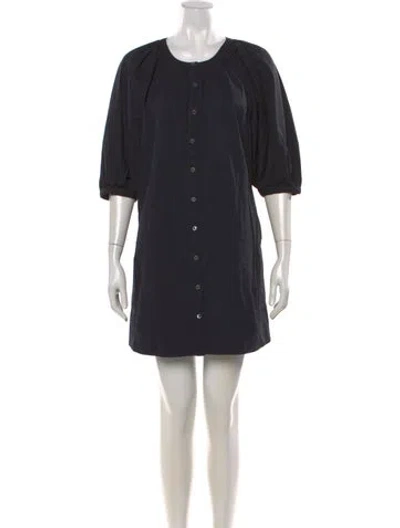 Pre-owned Staud Crew Neck Mini Dress In Blue