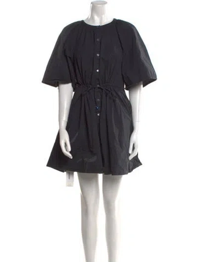 Pre-owned Staud Crew Neck Mini Dress In Gray