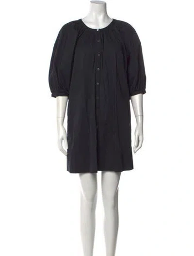 Pre-owned Staud Crew Neck Mini Dress In Gray