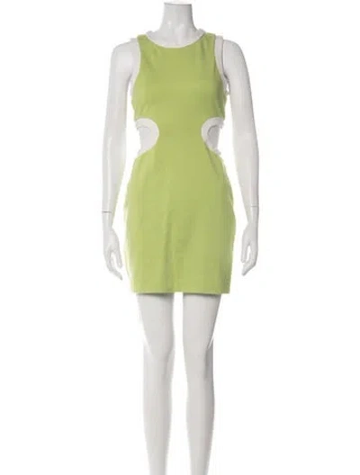 Pre-owned Staud Crew Neck Mini Dress In Green