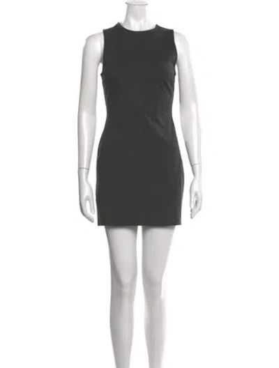 Pre-owned Staud Crew Neck Mini Dress In Grey