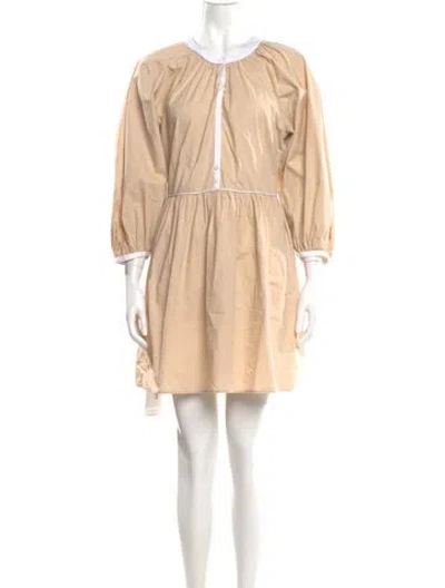 Pre-owned Staud Crew Neck Mini Dress In Neutral