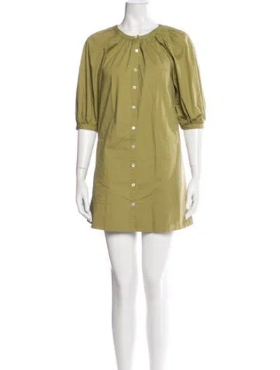 Pre-owned Staud Crew Neck Mini Dress In Neutral