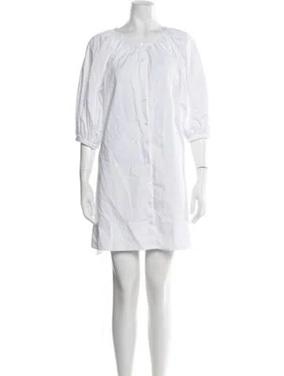 Pre-owned Staud Crew Neck Mini Dress In Neutral