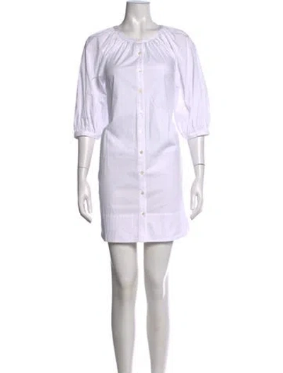 Pre-owned Staud Crew Neck Mini Dress In Neutrals
