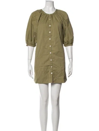 Pre-owned Staud Crew Neck Mini Dress In Neutrals