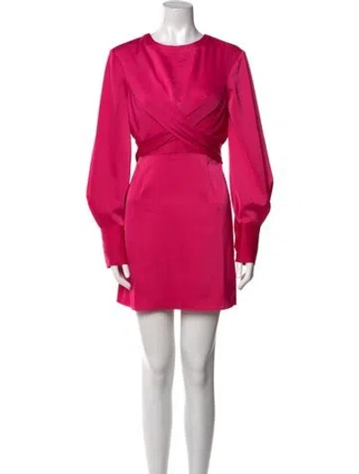 Pre-owned Staud Crew Neck Mini Dress In Pink
