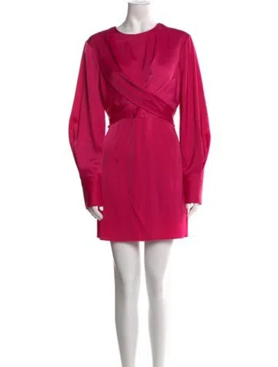 Pre-owned Staud Crew Neck Mini Dress In Pink