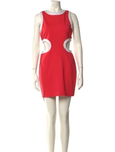 Pre-owned Staud Crew Neck Mini Dress In Pink