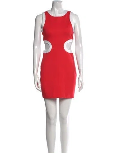 Pre-owned Staud Crew Neck Mini Dress In Pink