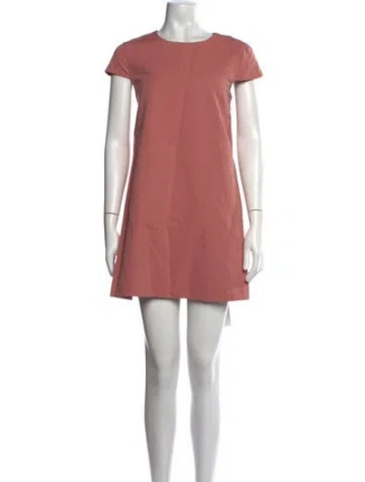 Pre-owned Staud Crew Neck Mini Dress In Pink