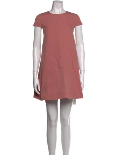 Pre-owned Staud Crew Neck Mini Dress In Pink