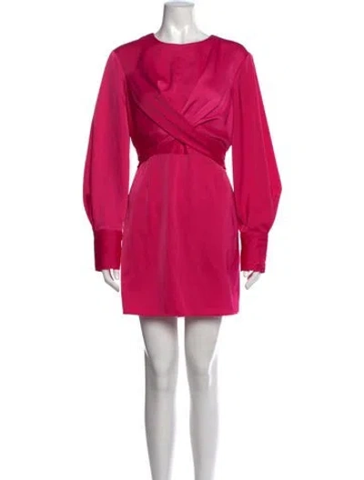 Pre-owned Staud Crew Neck Mini Dress In Pink