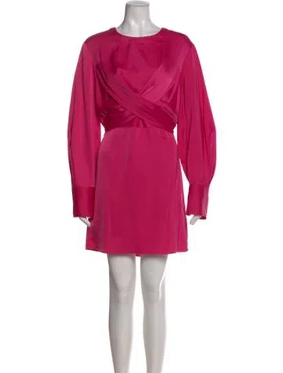 Pre-owned Staud Crew Neck Mini Dress In Purple