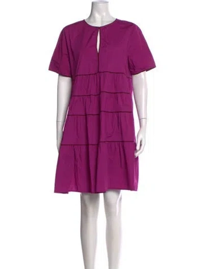 Pre-owned Staud Crew Neck Mini Dress In Purple