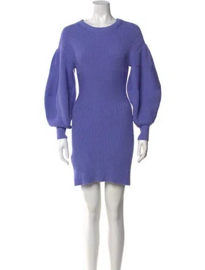 Pre-owned Staud Crew Neck Mini Dress In Purple