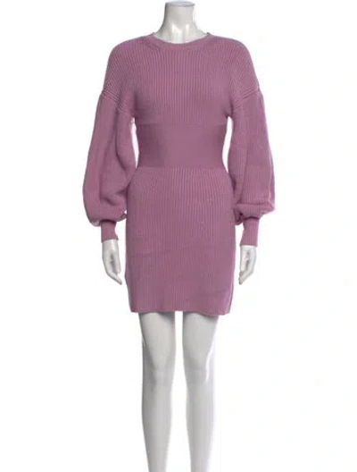 Pre-owned Staud Crew Neck Mini Dress In Purple